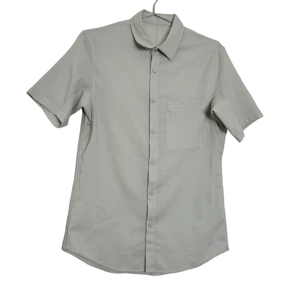 Lululemon Men's Commission Short Sleeve Button Front Shirt Textured